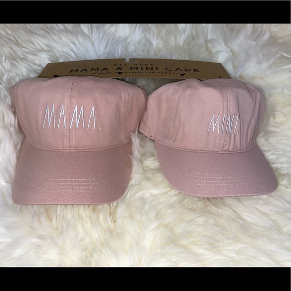 Rae Dunn Mama & Mini Matching Hats - Blush Pink Hat Set - Picture 2 of 3